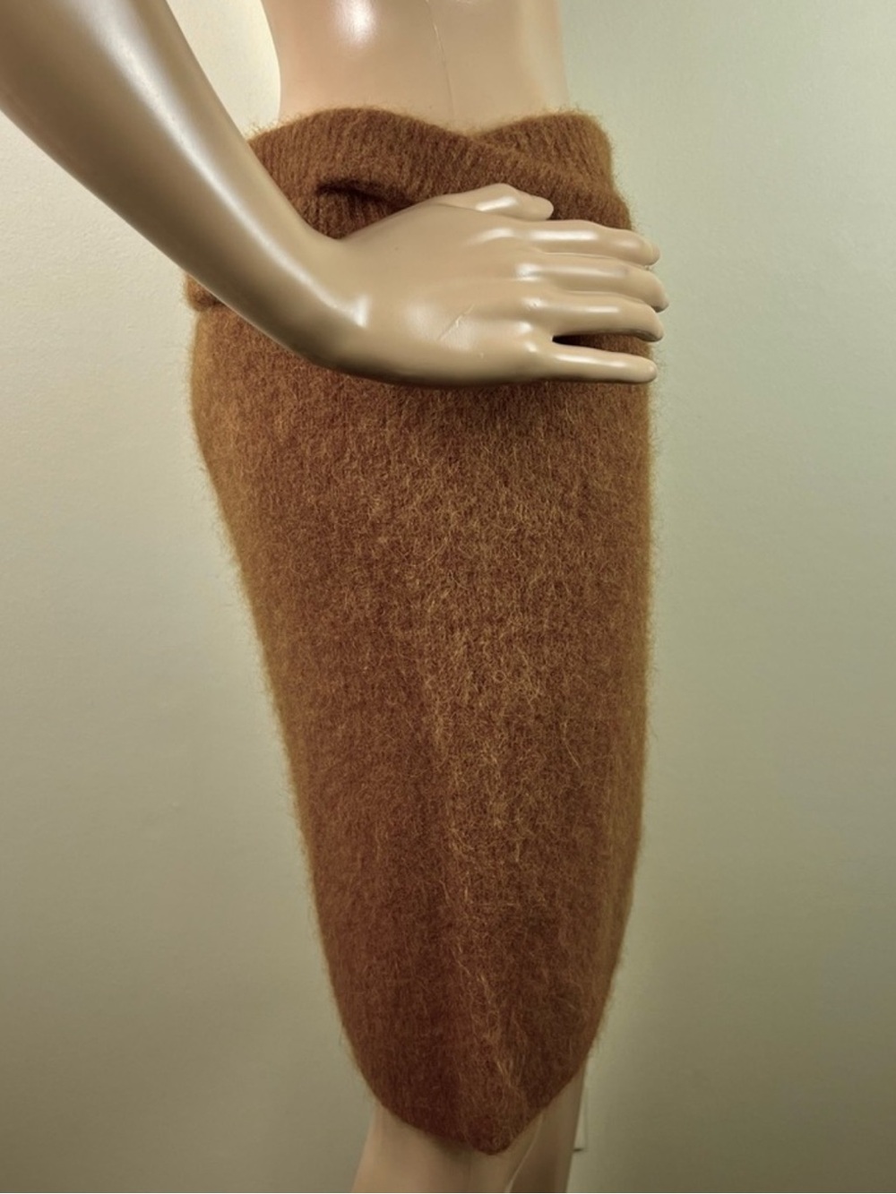 HELMUT LANG REVOLVE BROWN KNIT MINI SKIRT - Picture 5 of 8
